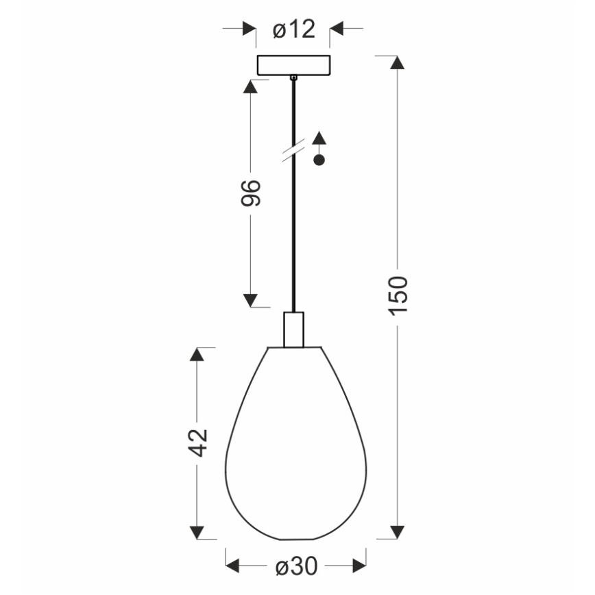 Lustră DENSO suspendată pe cablu, 1xGU10/10W/230V, Ø 30 cm, finisaj negru cromat