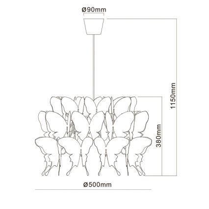 Lustră FARFALLA pentru copii, 1xE27/60W/230V, albă