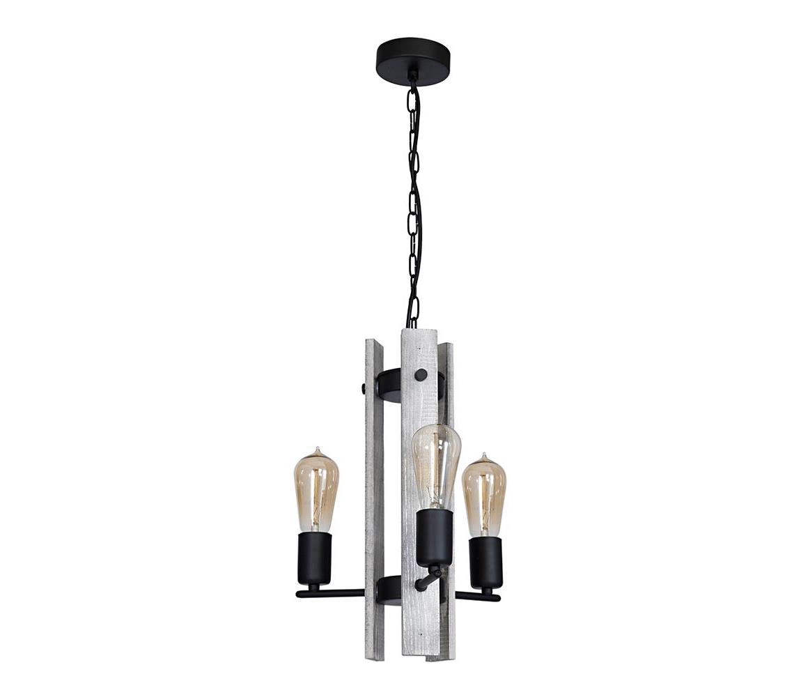 Lustră GERA 3xE27/60W/230V negru