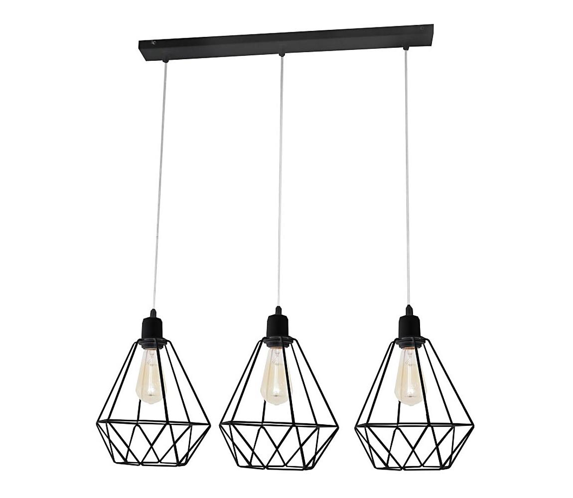 Lustra KARO 3xE27/60W/230V negru
