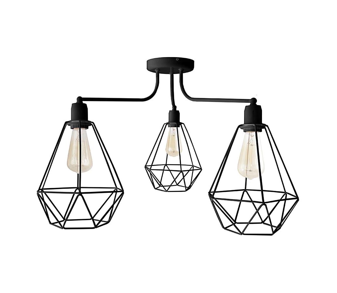 Lustra KARO 3xE27/60W/230V negru