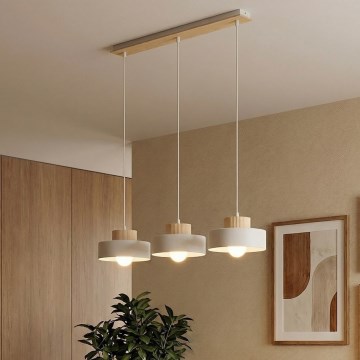 Lustră KIVI pe cablu 3xE27/15W/230V, albă