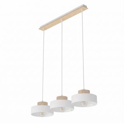 Lustră KIVI pe cablu 3xE27/15W/230V, albă