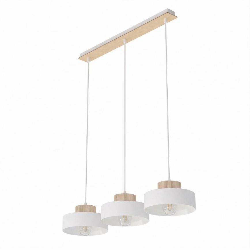 Lustră KIVI pe cablu 3xE27/15W/230V, albă