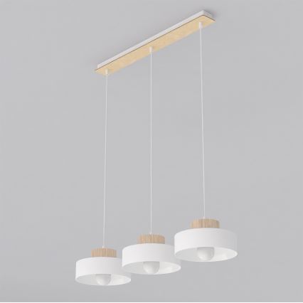 Lustră KIVI pe cablu 3xE27/15W/230V, albă