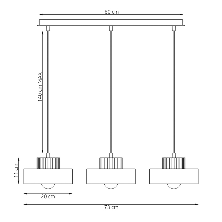 Lustră KIVI pe cablu 3xE27/15W/230V, albă