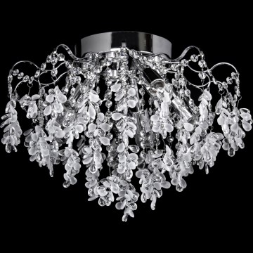 Lustră LED aplicată 5xE27/60W/230V + 5xLED/3W Ø 50 cm crom lucios