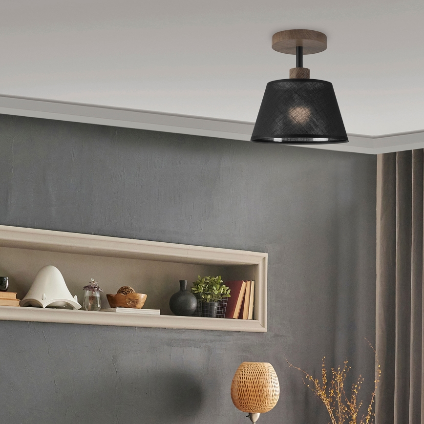 Lustră LED aplicată Brilagi ANTHONY 1xE14/60W/230V stejar nuc/negru