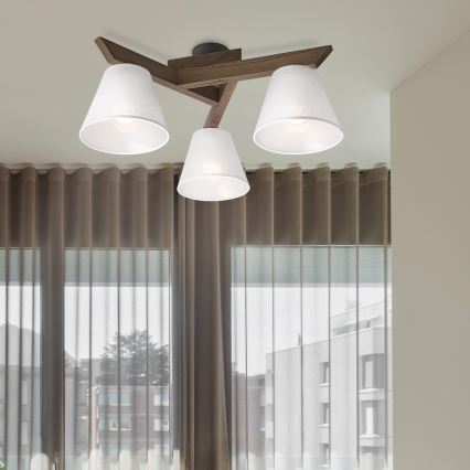 Lustră LED aplicată Brilagi ANTHONY 3xE14/40W/230V stejar nuc/alb