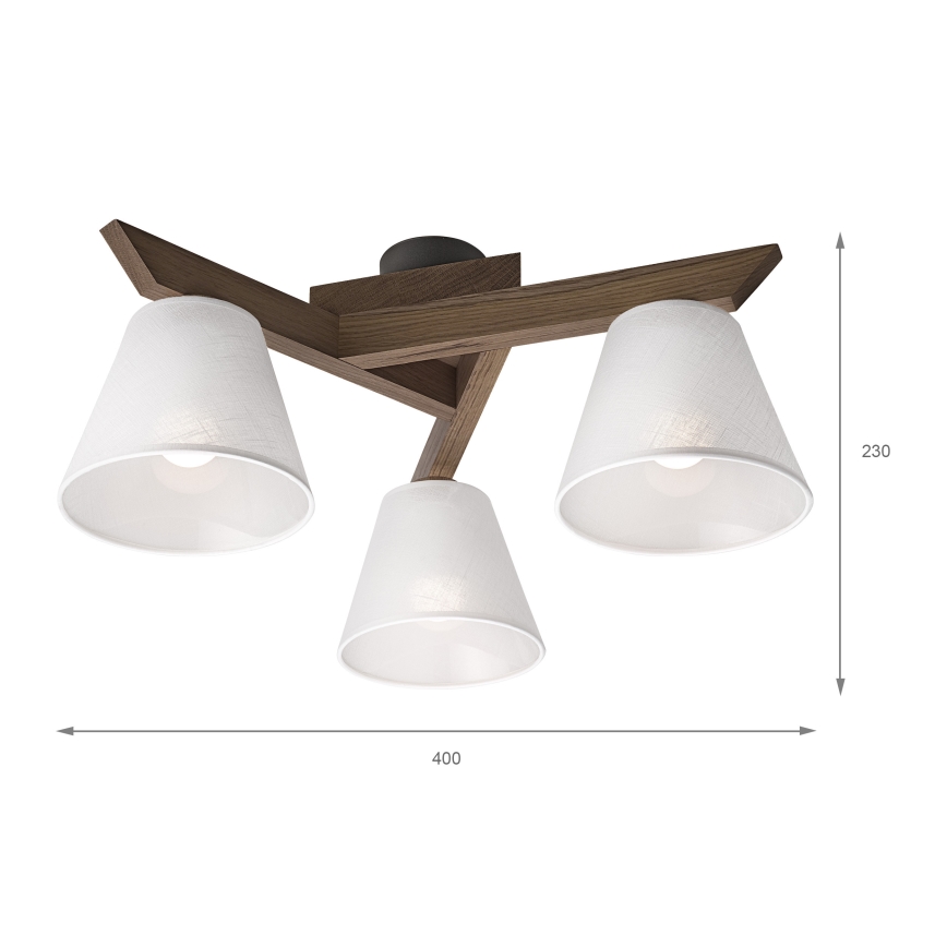 Lustră LED aplicată Brilagi ANTHONY 3xE14/40W/230V stejar nuc/alb