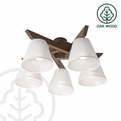 Lustră LED aplicată Brilagi ANTHONY 5xE14/40W/230V stejar nuc/alb