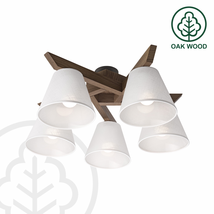 Lustră LED aplicată Brilagi ANTHONY 5xE14/40W/230V stejar nuc/alb