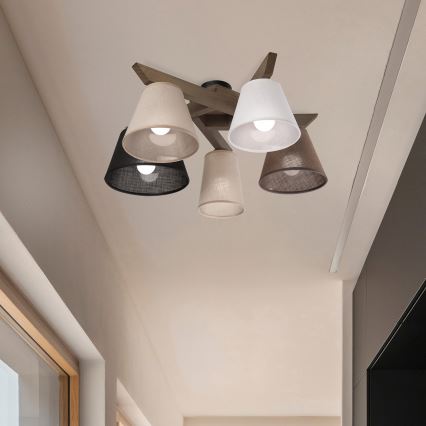 Lustră LED aplicată Brilagi ANTHONY 5xE14/40W/230V stejar nuc