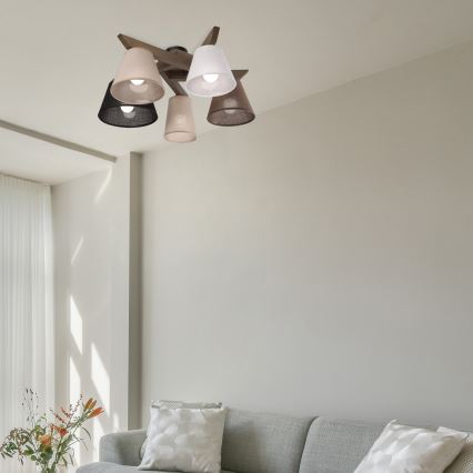 Lustră LED aplicată Brilagi ANTHONY 5xE14/40W/230V stejar nuc