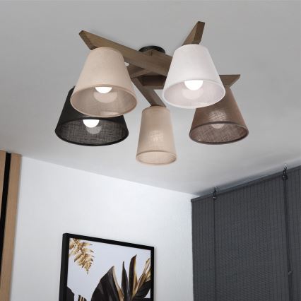 Lustră LED aplicată Brilagi ANTHONY 5xE14/40W/230V stejar nuc