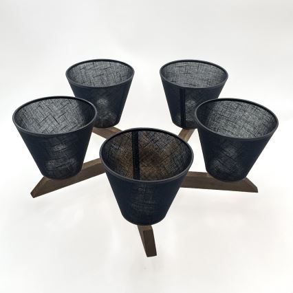 Lustră LED aplicată Brilagi ANTHONY 5xE14/40W/230V stejar nuc/negru