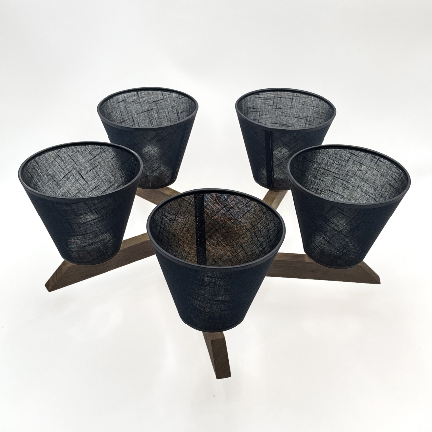 Lustră LED aplicată Brilagi ANTHONY 5xE14/40W/230V stejar nuc/negru