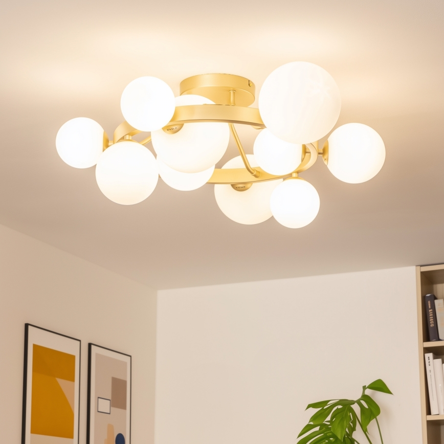 Lustră LED aplicată Brilagi MILLA 10xG9/3W/230V auriu/alb