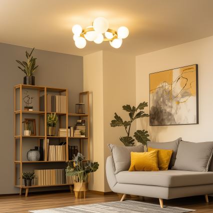 Lustră LED aplicată Brilagi MILLA 10xG9/3W/230V auriu/alb