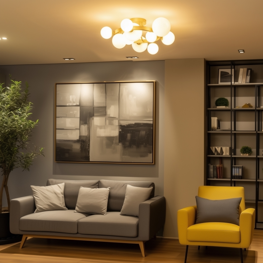 Lustră LED aplicată Brilagi MILLA 10xG9/3W/230V auriu/alb