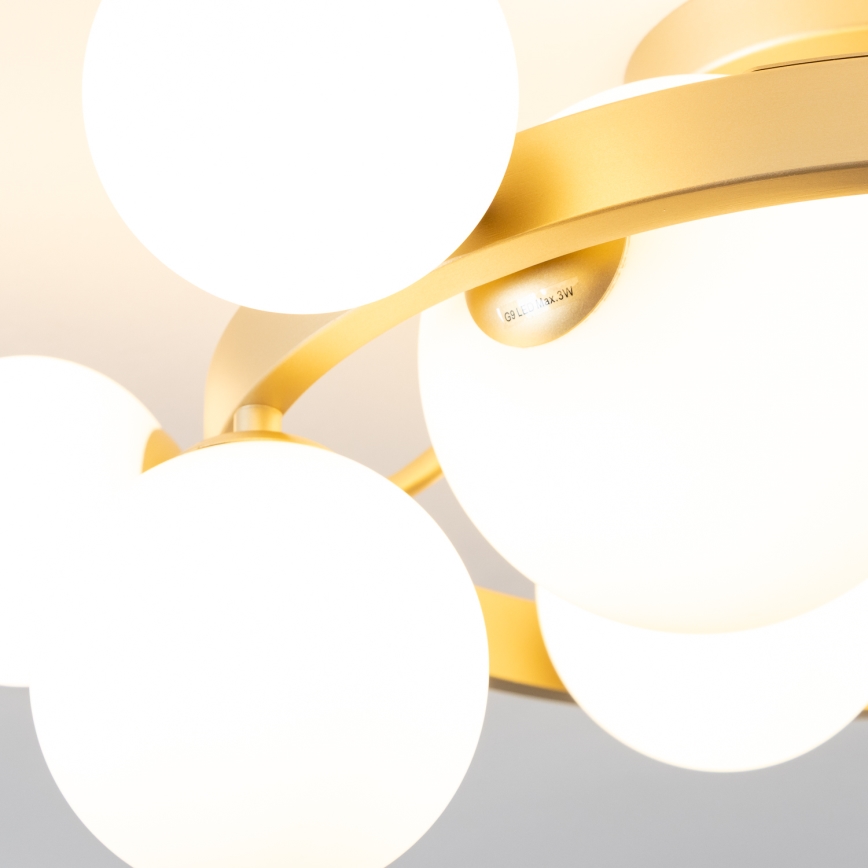 Lustră LED aplicată Brilagi MILLA 10xG9/3W/230V auriu/alb