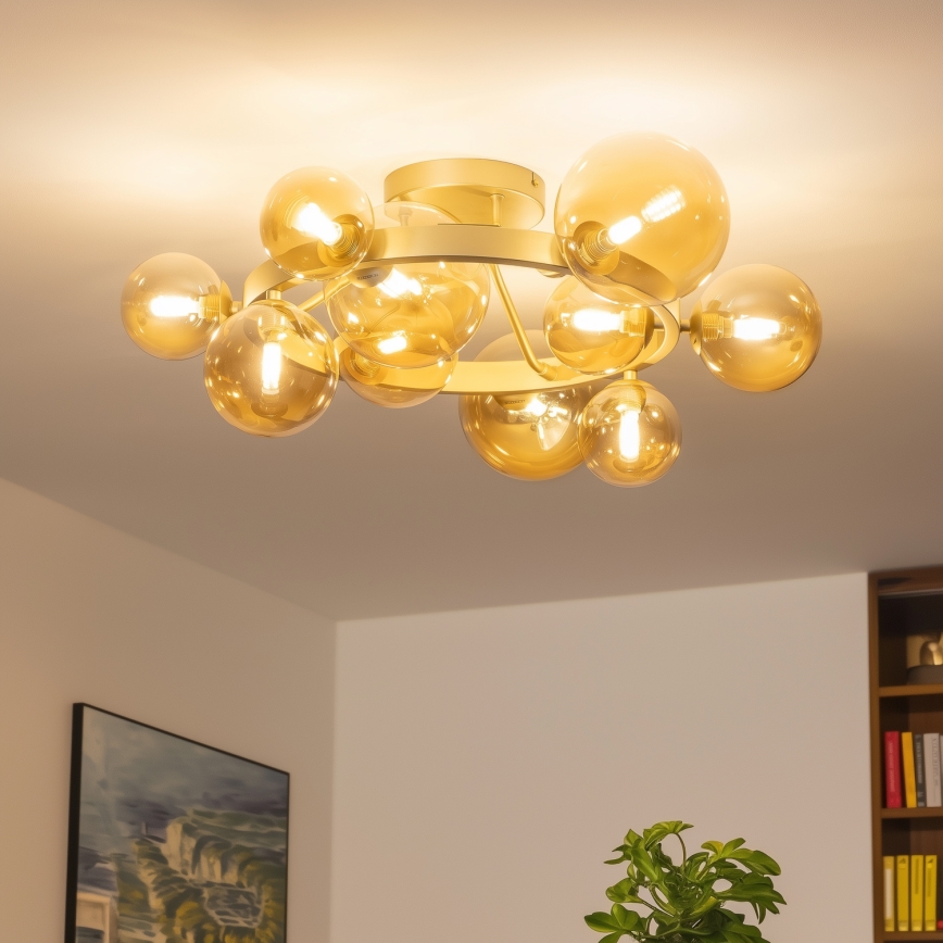 Lustră LED aplicată Brilagi MILLA 10xG9/3W/230V auriu