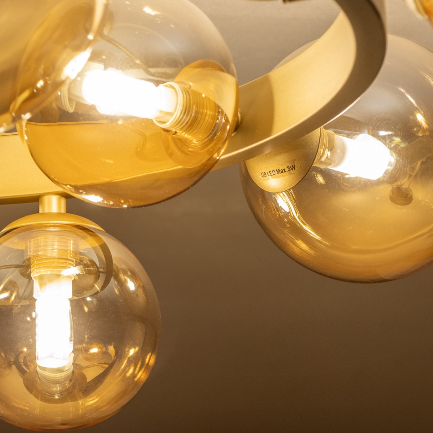 Lustră LED aplicată Brilagi MILLA 10xG9/3W/230V auriu