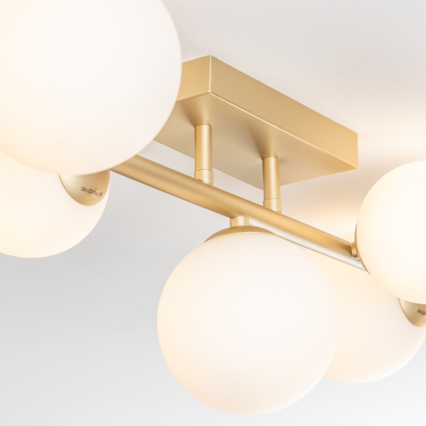 Lustră LED aplicată Brilagi MILLA 7xG9/3W/230V auriu/alb