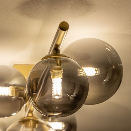 Lustră LED aplicată Brilagi MILLA 7xG9/3W/230V auriu/fumuriu