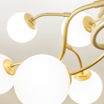 Lustră LED aplicată Brilagi MISTEL 15xG9/3W/230V auriu/alb