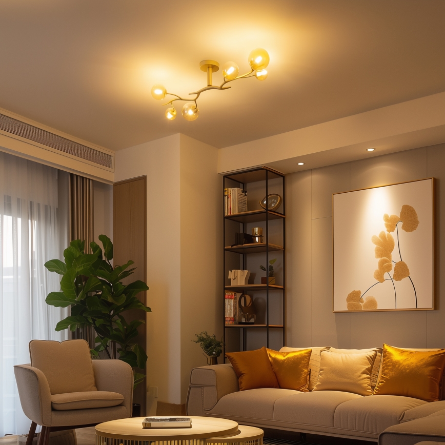 Lustră LED aplicată Brilagi MISTEL 6xG9/3W/230V auriu