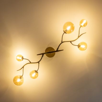 Lustră LED aplicată Brilagi MISTEL 6xG9/3W/230V auriu