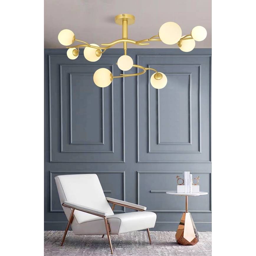 Lustră LED aplicată Brilagi MISTEL 9xG9/3W/230V auriu/alb