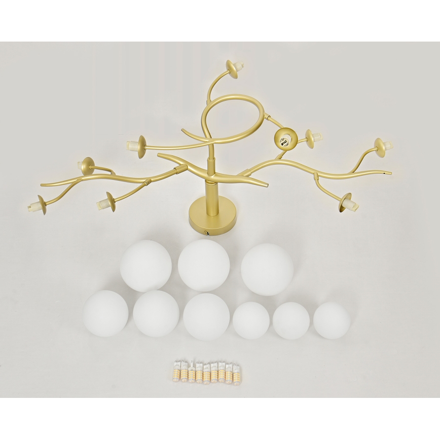 Lustră LED aplicată Brilagi MISTEL 9xG9/3W/230V auriu/alb