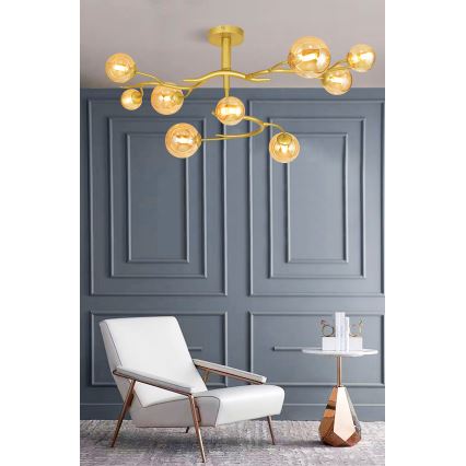 Lustră LED aplicată Brilagi MISTEL 9xG9/3W/230V auriu