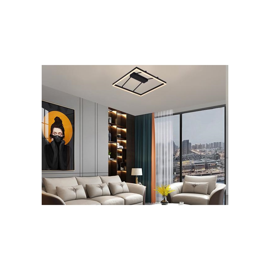 Lustră LED aplicată, dimabilă, 55W, 230V, 3000-6500K + telecomandă