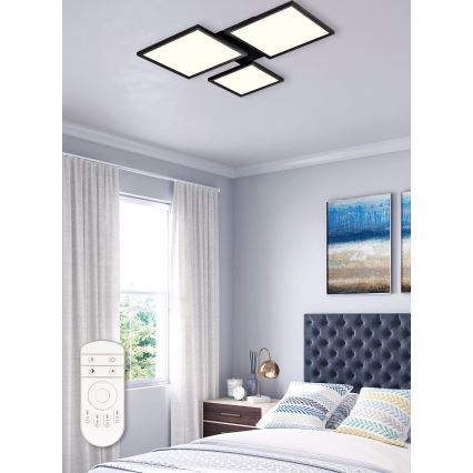 Lustră LED aplicată dimabilă LED/50W/230V 3000-6500K neagră Top Light + telecomandă