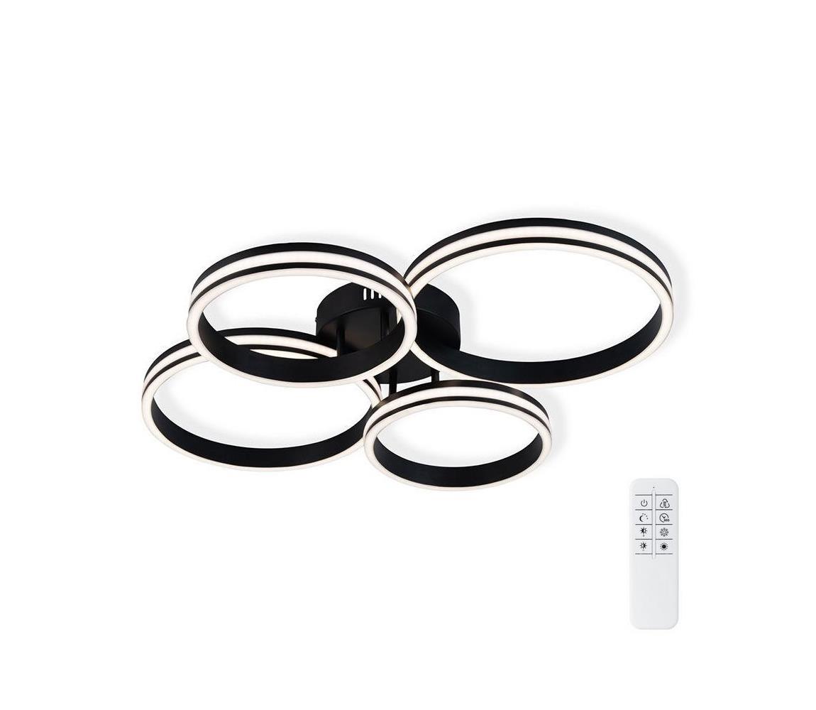 Lustră LED aplicată dimabilă LED/65W/230V rotundă neagră Top Light + telecomandă