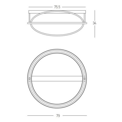 Lustră LED aplicată dimabilă LED/80W/230V auriu Zambelis 22019