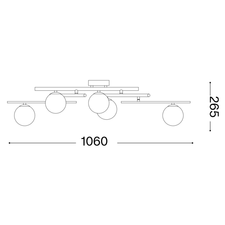 Lustră LED aplicată Ideal Lux ATLAS 5xG9/3W/230V auriu
