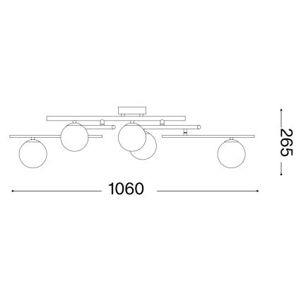 Lustră LED aplicată Ideal Lux ATLAS 5xG9/3W/230V auriu