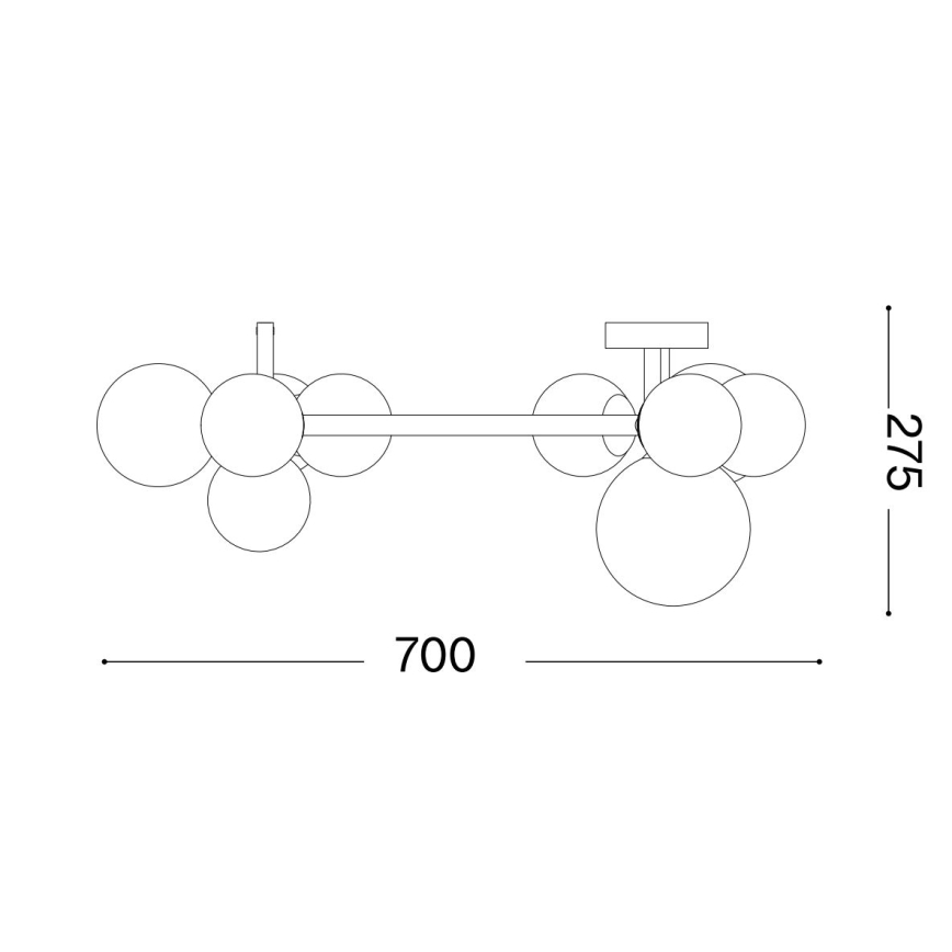 Lustră LED aplicată Ideal Lux PERLAGE 10xG9/3W/230V negru