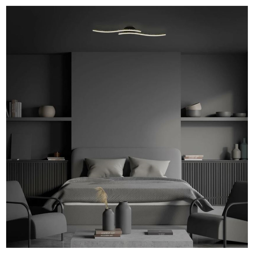 Lustră LED aplicată REY 2xLED/6W/230V negru Briloner 3718-025