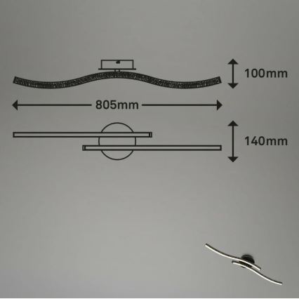 Lustră LED aplicată REY 2xLED/6W/230V negru Briloner 3718-025