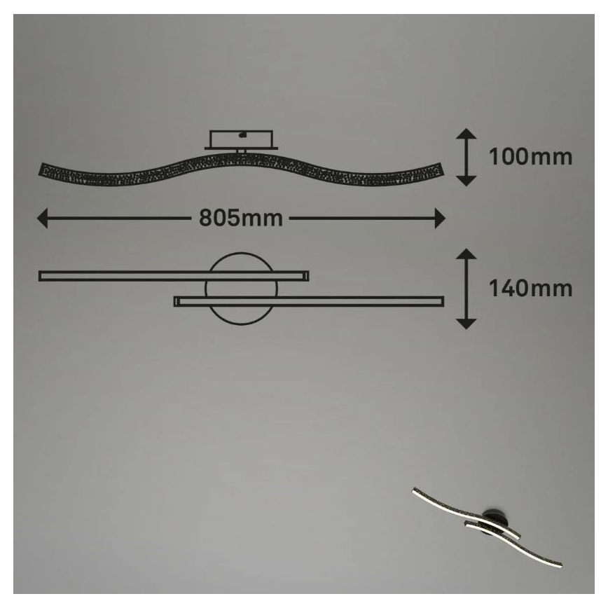 Lustră LED aplicată REY 2xLED/6W/230V negru Briloner 3718-025