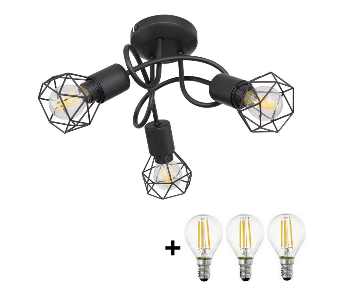 Lustră LED aplicată XARA 3xE14/5W/230V neagră Globo