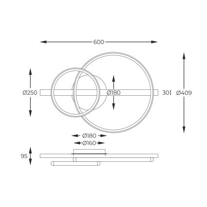 Lustră LED dimabilă aplicată Zuma Line LED/17W/230V