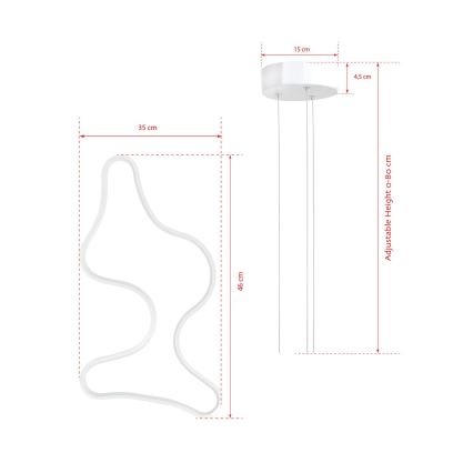 Lustră LED ARTISAN suspendată pe cablu 36W/230V 6500K alb