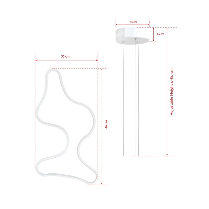 Lustră LED ARTISAN suspendată pe cablu 36W/230V 6500K alb