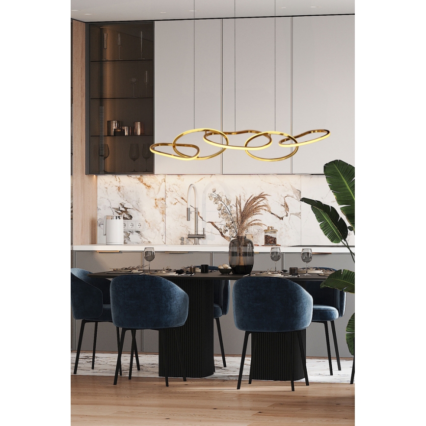 Lustră LED cu cablu ANNELI LED/45W/230V 125 cm, aurie